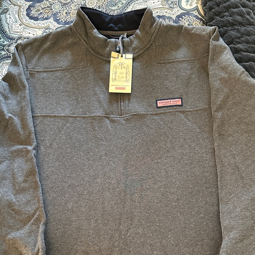 Vineyard Vines Charcoal Heather Half Zip-Up Men's Sweatshirt